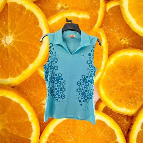 Puma Sleeveless‎ Hexagon design collared shirt - Picture 2 of 6